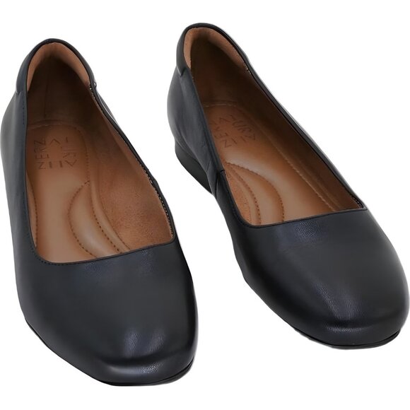 Naturalizer Kelly Ballet Flats Black Leather Slip-On Women's US 6.5 W - Picture 1 of 6